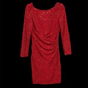 Ralph Lauren Red Lace Dress